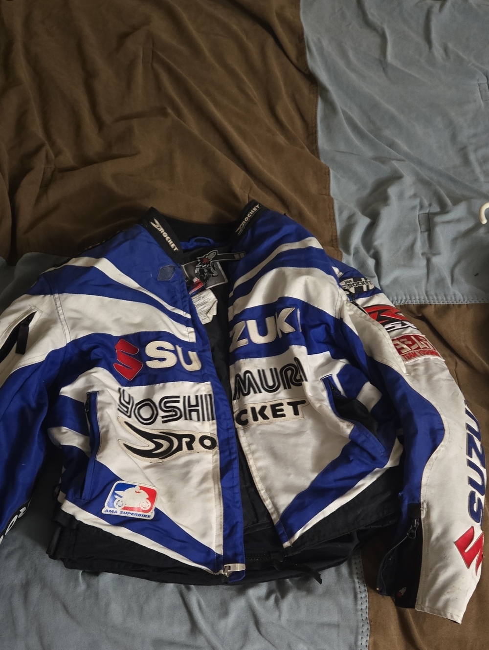 Blue & White Performance Motorcycle Jacket GSX